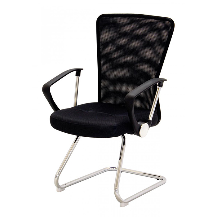 Kewsick Office Chair In Black & Charcoal With Chrome Frame